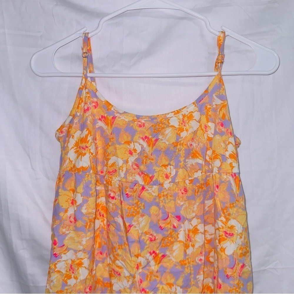 Wild Fable NWT Orange Floral Print Sleeveless Mini Slip Dress size XXS - Picture 2 of 5